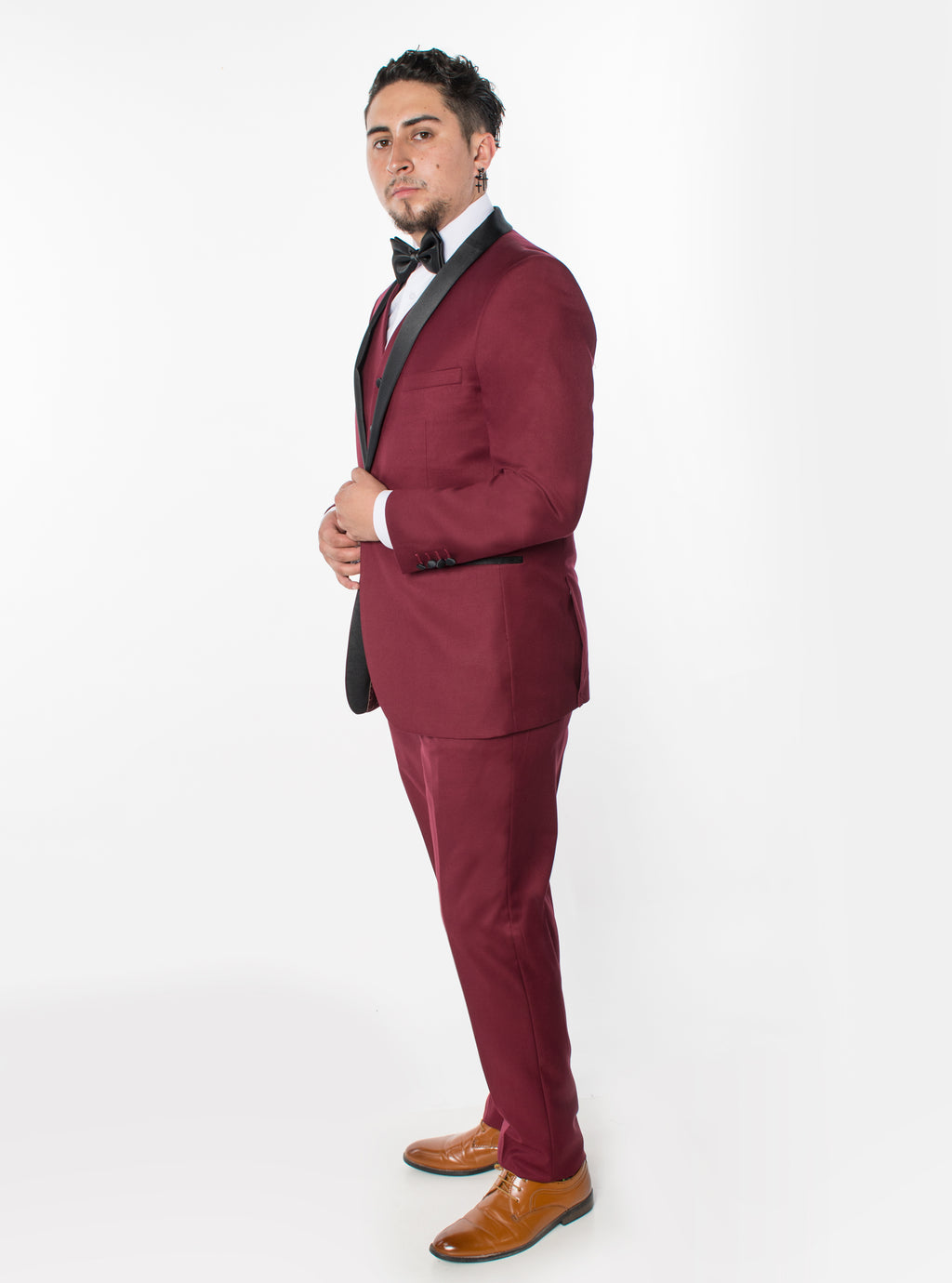 Burgundy 3-Piece Slim Fit Tuxedo