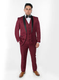 Burgundy 3-Piece Slim Fit Tuxedo