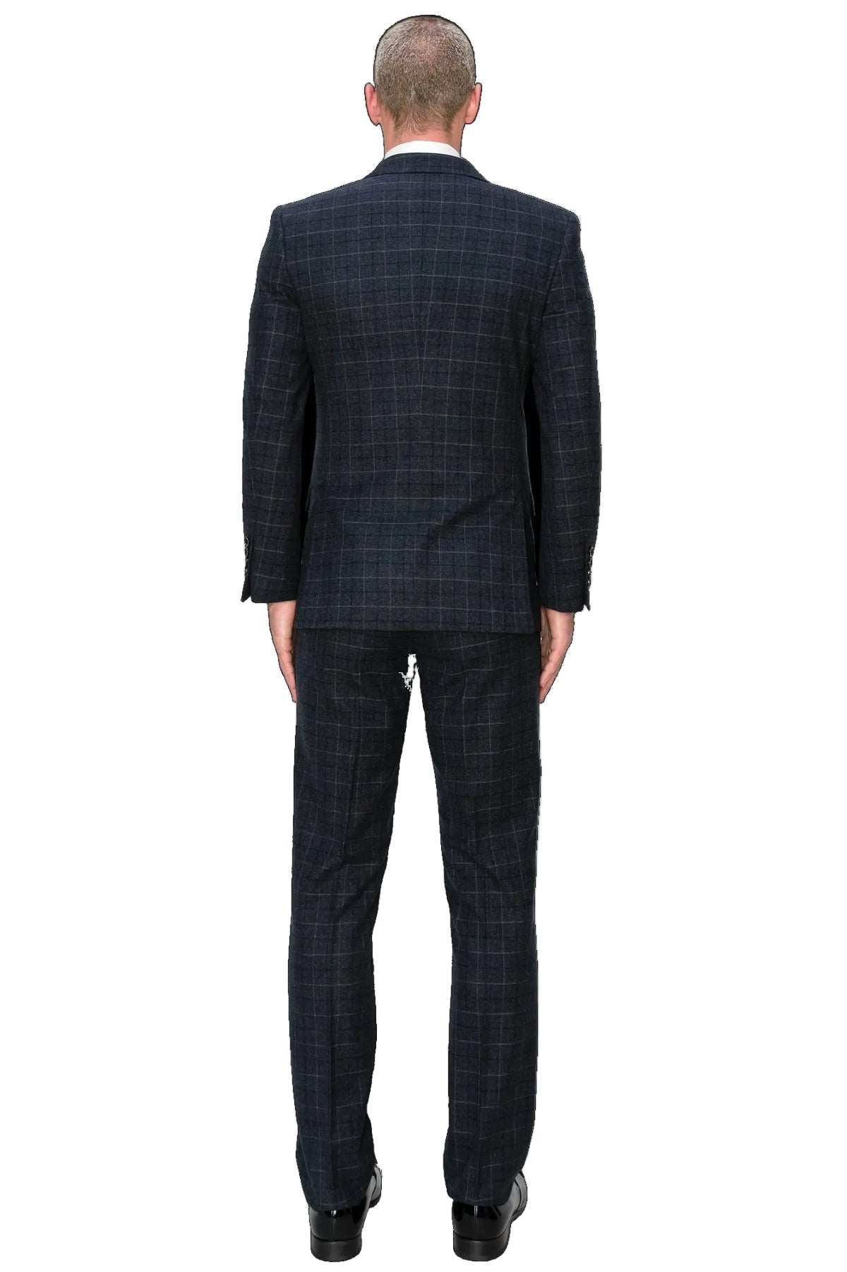Charcoal Plaid 3-Piece Slim Fit Suit