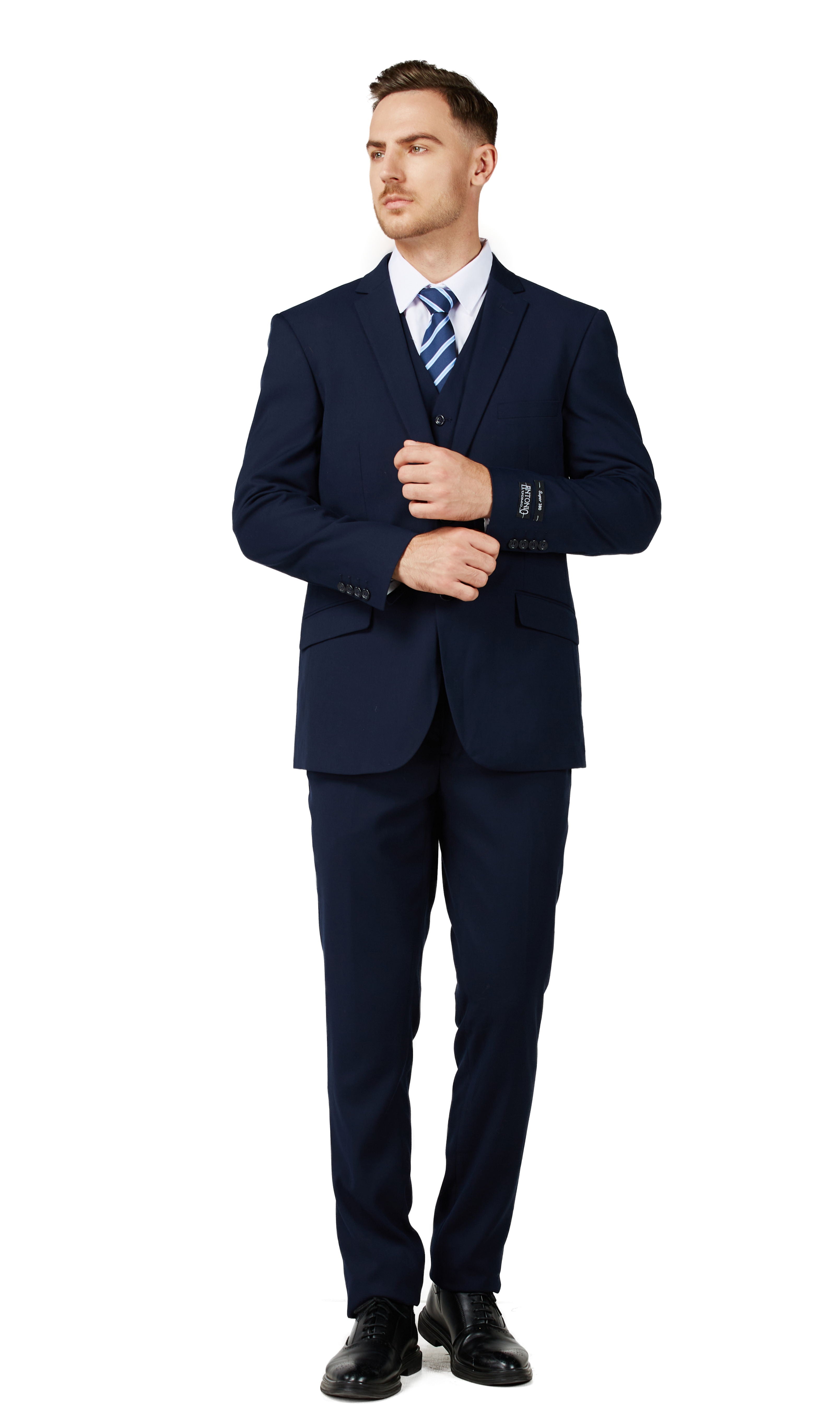 Navy 3-Piece Suit Detail