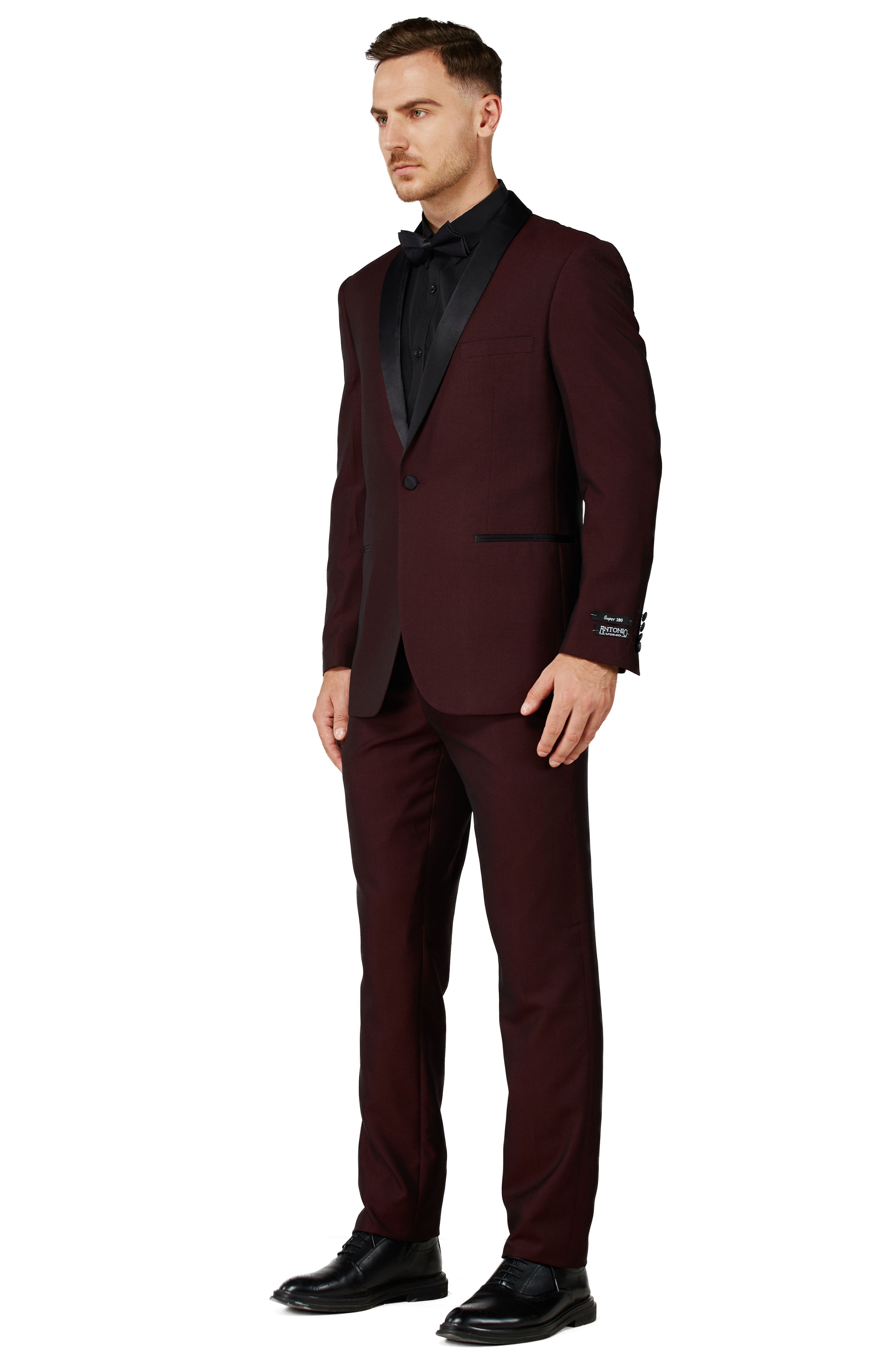 Burgundy Tuxedo Detail