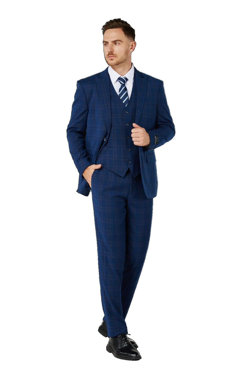 Navy Blue 3-Piece Slim Fit Suit